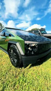 Wrapped Cybertruck at the CoaterZ display, Slamfest 35